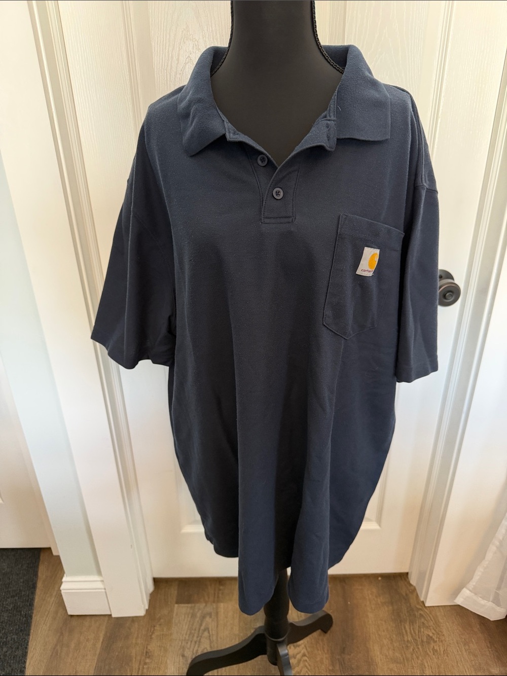 Carhartt Men’s Dark Blue Short-Sleeve Pocket Polo